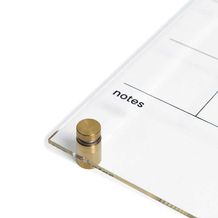 U Brands 16"x16" Acrylic Dry Erase Calendar with Gold Hardware