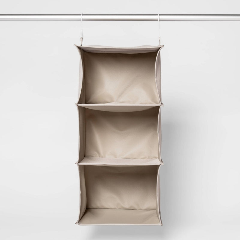 3 Shelf Hanging Closet Organizer Gray - Room Essentials
