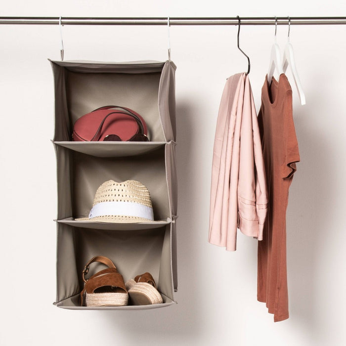 3 Shelf Hanging Closet Organizer Gray - Room Essentials