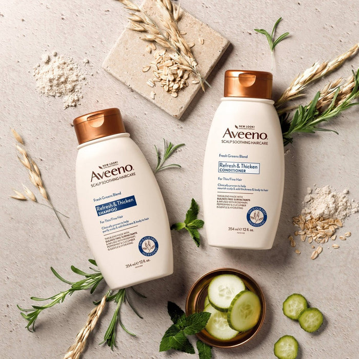 Aveeno Scalp Soothing Fresh Greens Blend Shampoo Clarifying & Volumizing Shampoo for Thin or Fine Hair - 12 fl oz