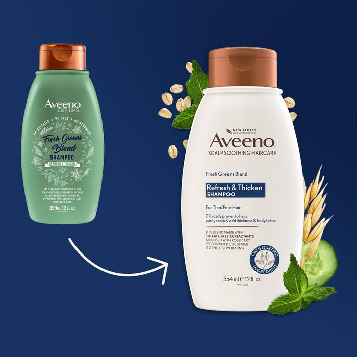Aveeno Scalp Soothing Fresh Greens Blend Shampoo Clarifying & Volumizing Shampoo for Thin or Fine Hair - 12 fl oz