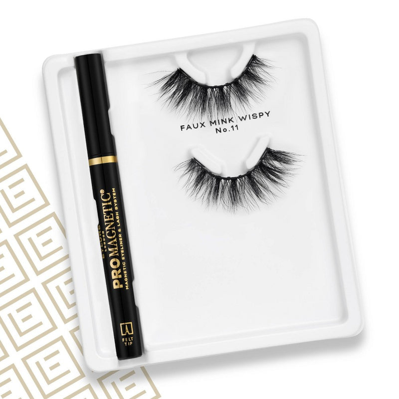 Eylure Promagnetic 10 Magnet Wispy No. 11 False Eyelashes with Felt Tip Eyeliner - 1 Pair