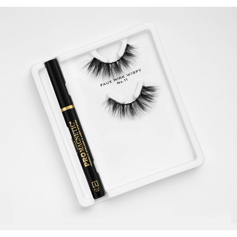 Eylure Promagnetic 10 Magnet Wispy No. 11 False Eyelashes with Felt Tip Eyeliner - 1 Pair