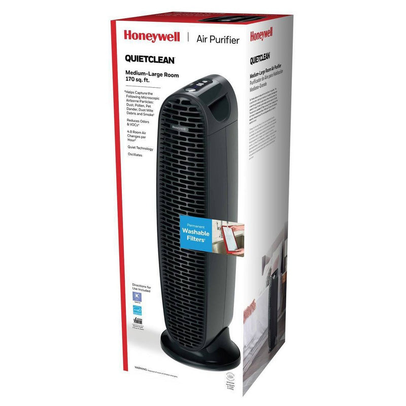 Honeywell HFD230B QuietClean Air Purifier with Permanent Filter Medium- Large Room Black (LOCAL PICKUP ONLY)