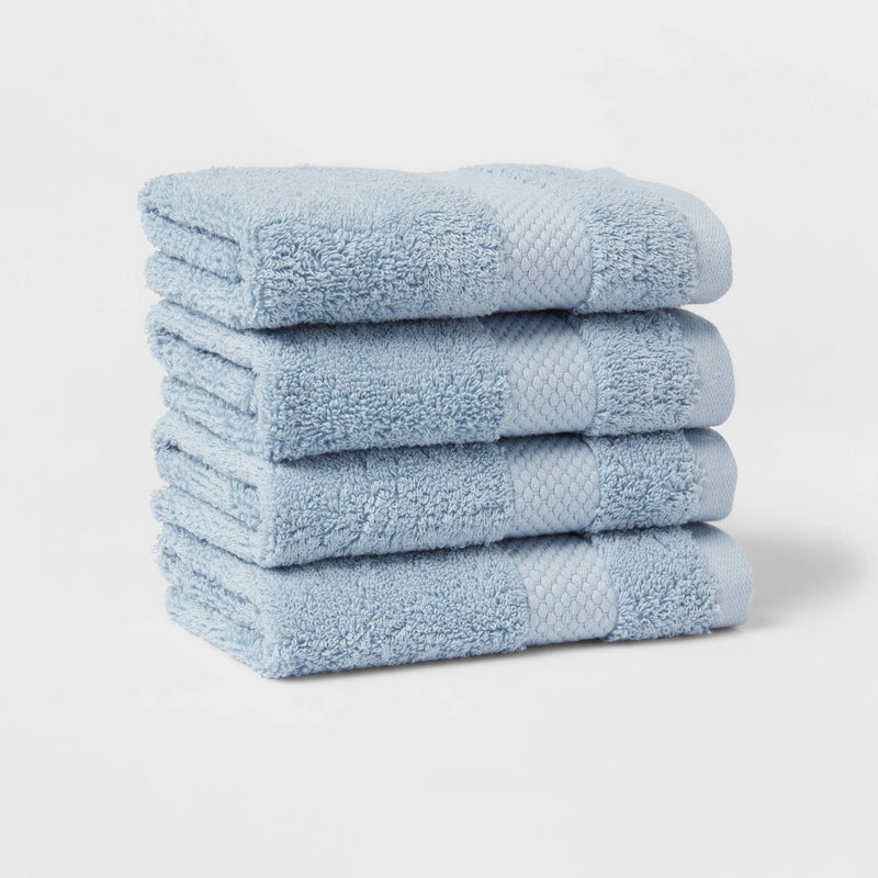 4pc Performance Plus Washcloths Light Blue - Threshold
