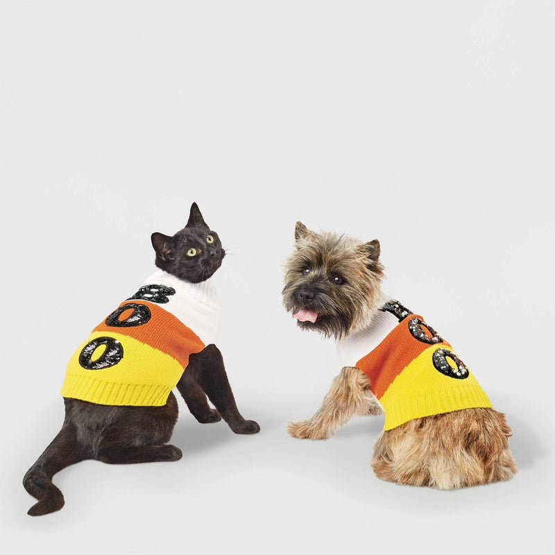Halloween Candy Corn Boo Dog and Cat Sweater - S - Hyde & EEK! Boutique