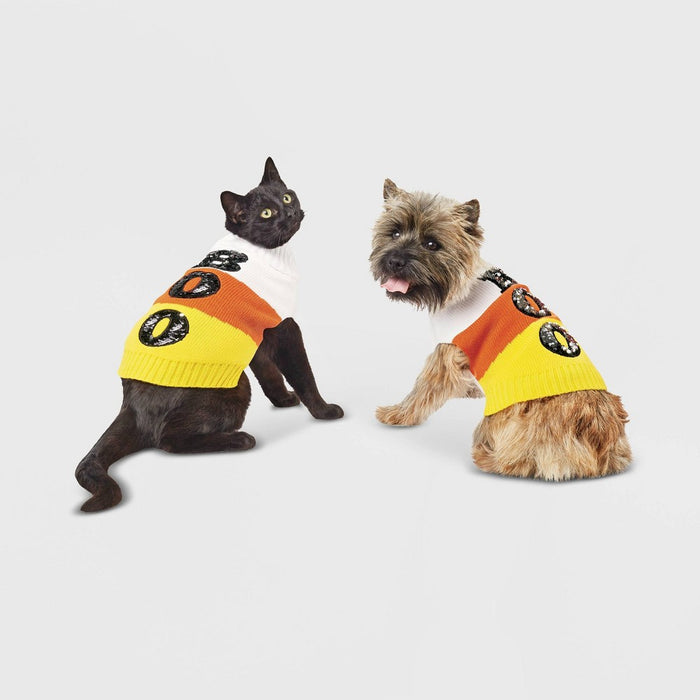 Halloween Candy Corn Boo Dog and Cat Sweater - S - Hyde & EEK! Boutique