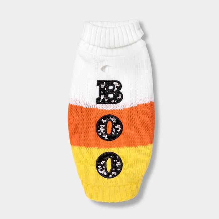 Halloween Candy Corn Boo Dog and Cat Sweater - XS - Hyde & EEK! Boutique