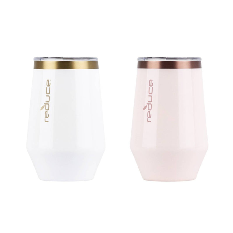 Reduce 2pk 12oz Wine Tumbler - White/Cotton