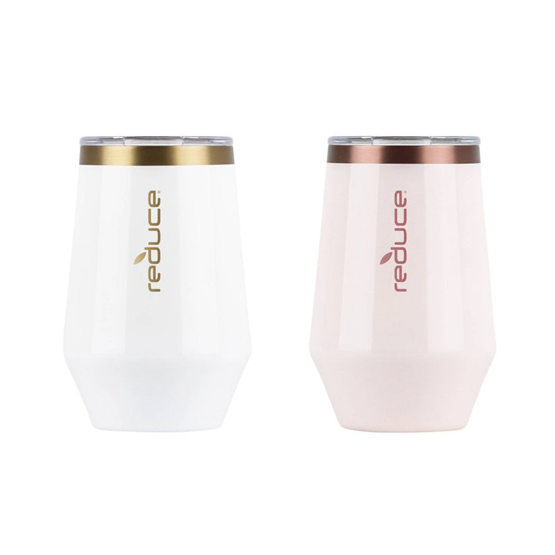 Reduce 2pk 12oz Wine Tumbler - White/Cotton