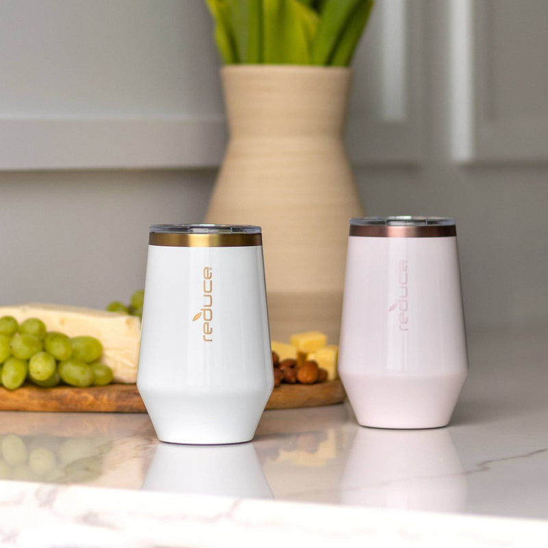 Reduce 2pk 12oz Wine Tumbler - White/Cotton
