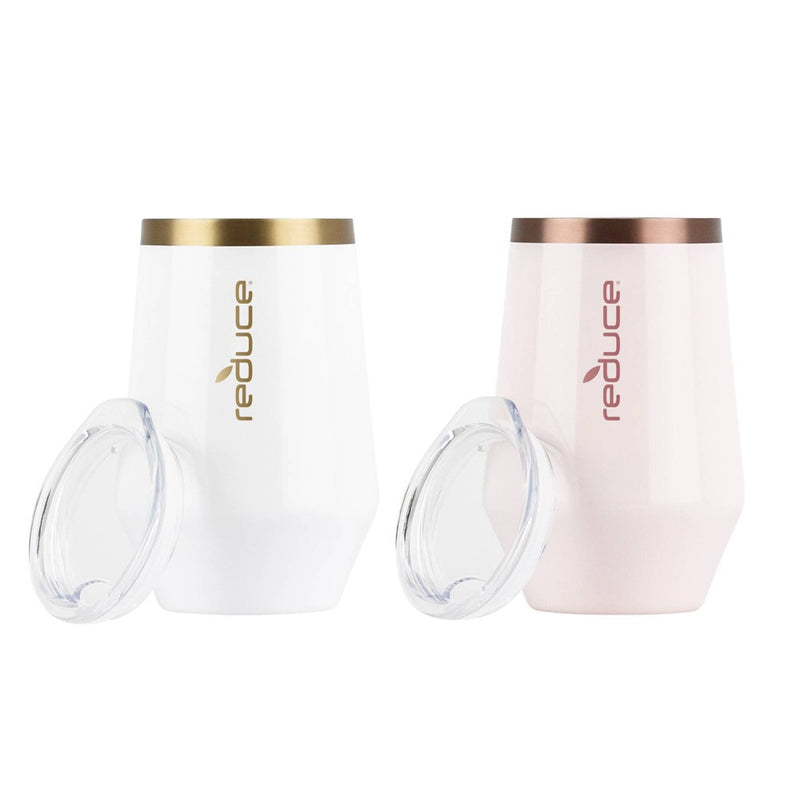Reduce 2pk 12oz Wine Tumbler - White/Cotton