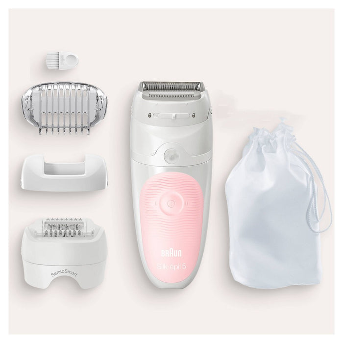 Braun Silk-epil 5-620 3-in-1 Women's Cordless Wet & Dry Epilator + 4 Extra Accessories