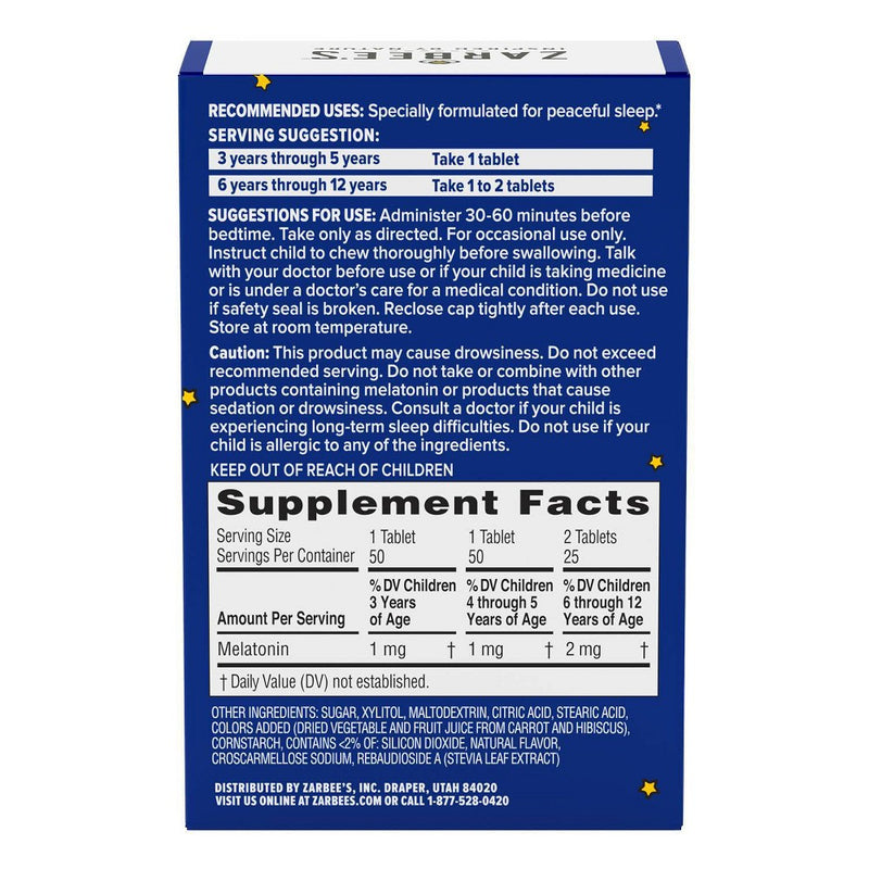 Zarbee's Kid's Sleep with Melatonin Chewables - Natural Grape - 50ct