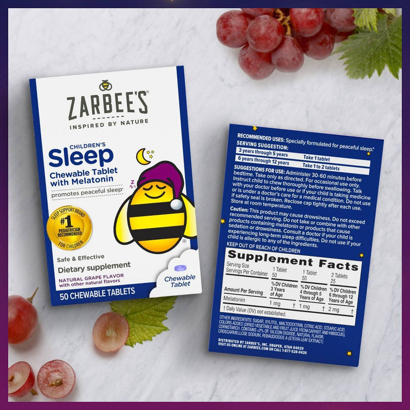 Zarbee's Kid's Sleep with Melatonin Chewables - Natural Grape - 50ct