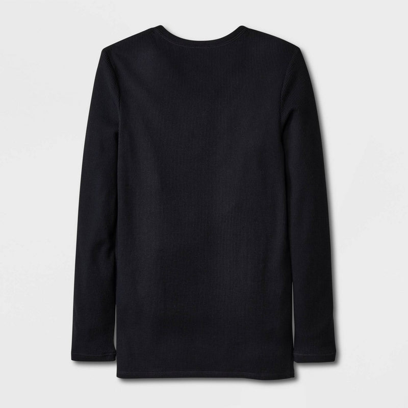 Men's Relaxed Fit Long Sleeve Thermal Underwear Shirt - Goodfellow & Co Black L