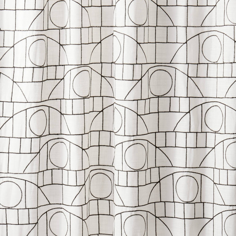 1pc 54"x95" Light Filtering Embroidery Bridges Window Curtain Panel White - Opalhouse designed with Jungalow