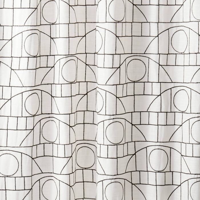 1pc 54"x95" Light Filtering Embroidery Bridges Window Curtain Panel White - Opalhouse designed with Jungalow
