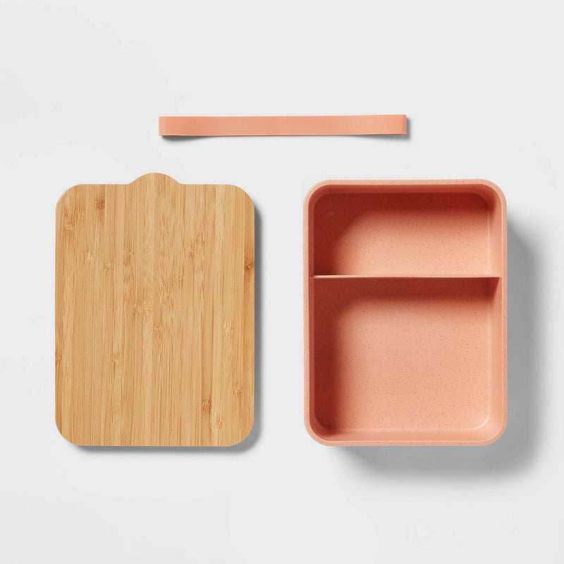 Bento Box with Bamboo Lid Orange - Threshold