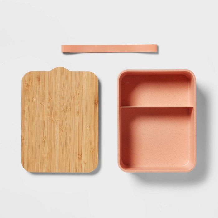 Bento Box with Bamboo Lid Orange - Threshold