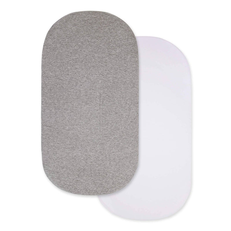 Burt's Bees Baby Organic Solid Bassinet Sheet - White Gray - 2pk
