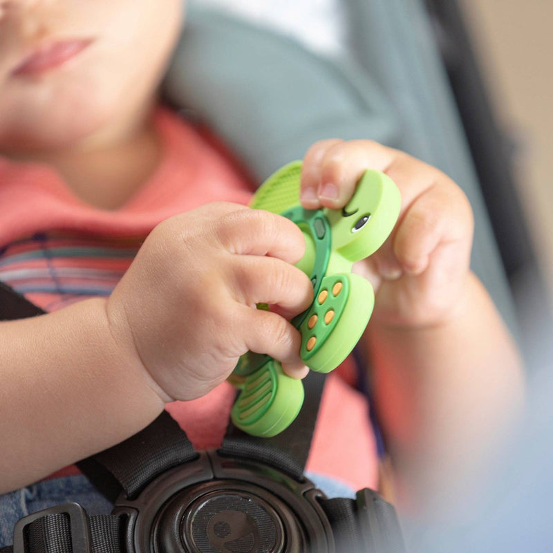 Nuby Teethe N' Pop Sensory Play Silicone Teether for Babies - Turtle Design