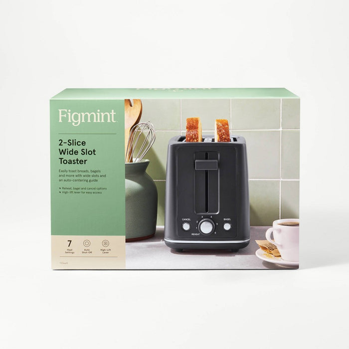 2 Slice Toaster with Thin Chrome Band Bottom Gray - Figmint6