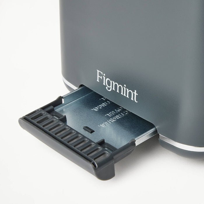 2 Slice Toaster with Thin Chrome Band Bottom Gray - Figmint6