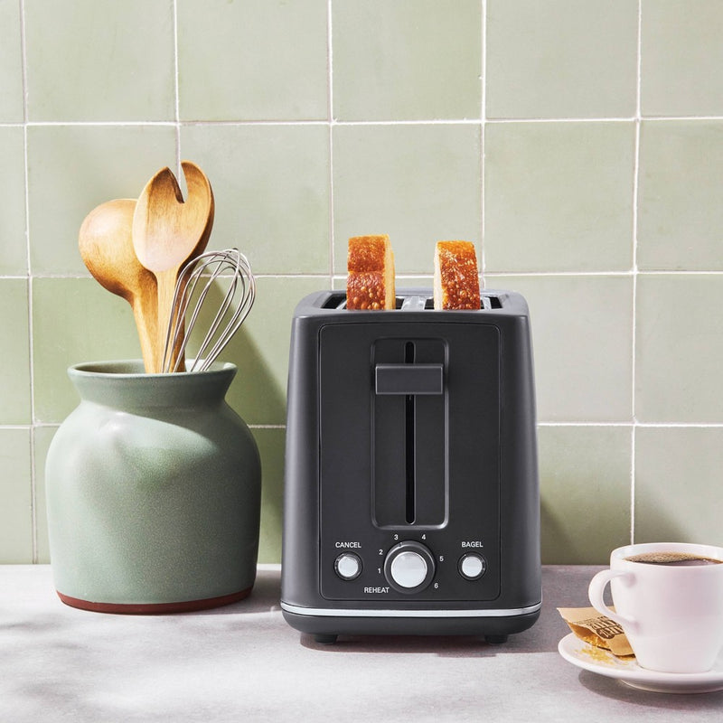 2 Slice Toaster with Thin Chrome Band Bottom Gray - Figmint6