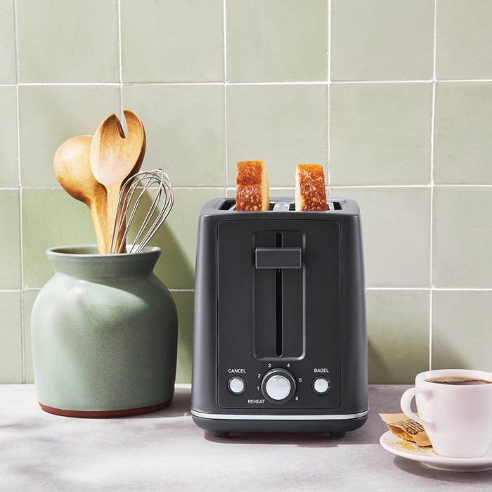 2 Slice Toaster with Thin Chrome Band Bottom Gray - Figmint6