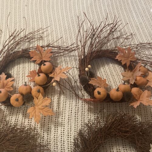 Fall Wreath Front Door Thanksgiving Harvest Pumpkin Farmhouse Hanging 4 Total