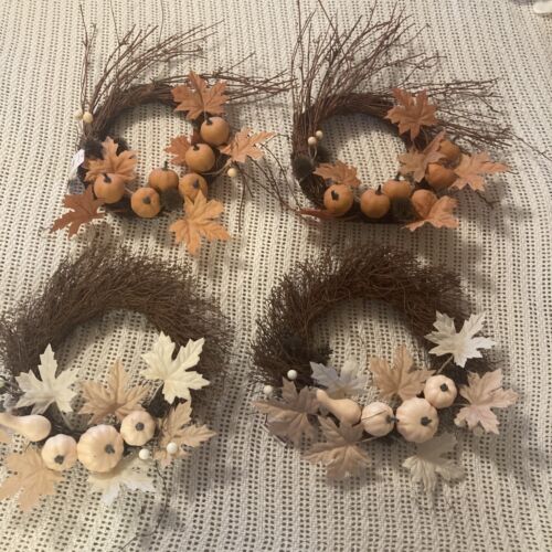 Fall Wreath Front Door Thanksgiving Harvest Pumpkin Farmhouse Hanging 4 Total