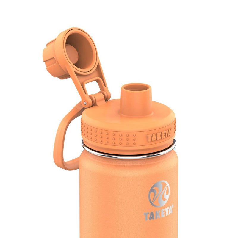 Takeya 18oz Actives Insulated Stainless Steel Water Bottle with Spout Lid - Tart Orange