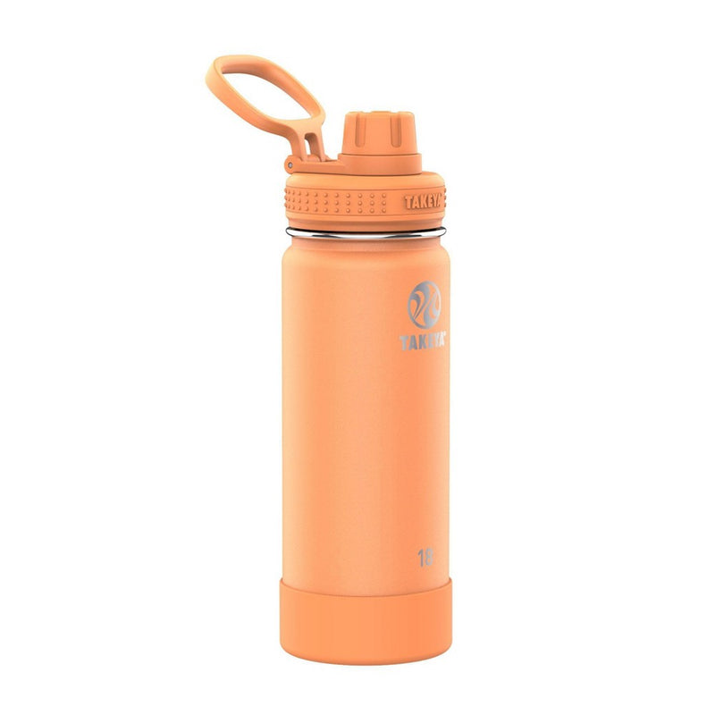 Takeya 18oz Actives Insulated Stainless Steel Water Bottle with Spout Lid - Tart Orange