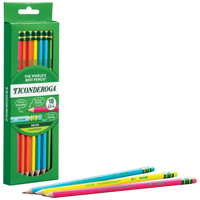 18ct Pencil Neon Ticonderoga