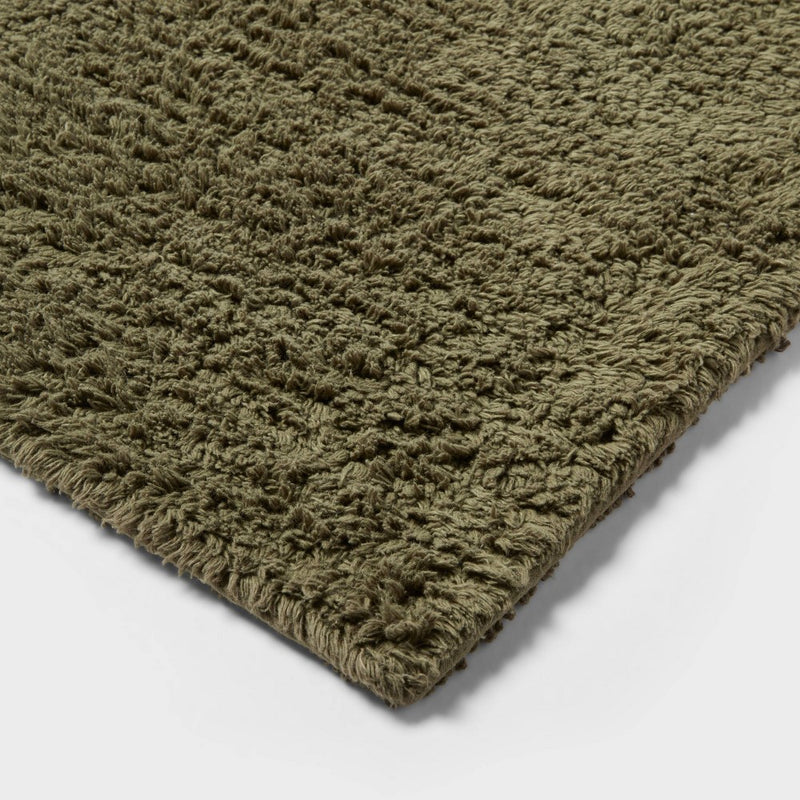 20"x34" Performance Plus Cotton Reversible Bath Rug/Runner Dark Green - Threshold