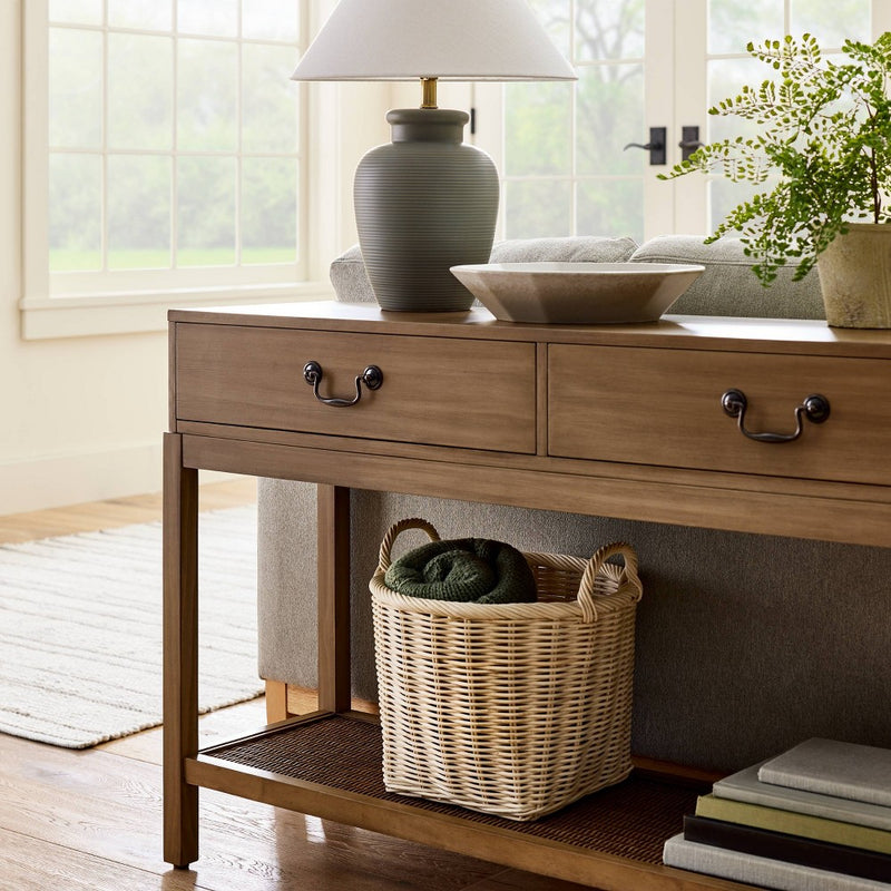 Small Rattan Basket with Handles - Threshold designed with Studio McGee