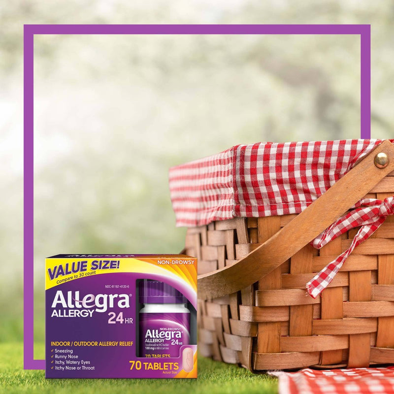 Allegra 24 Hour Allergy Relief Tablets - Fexofenadine Hydrochloride - 70ct exp: 06/2025