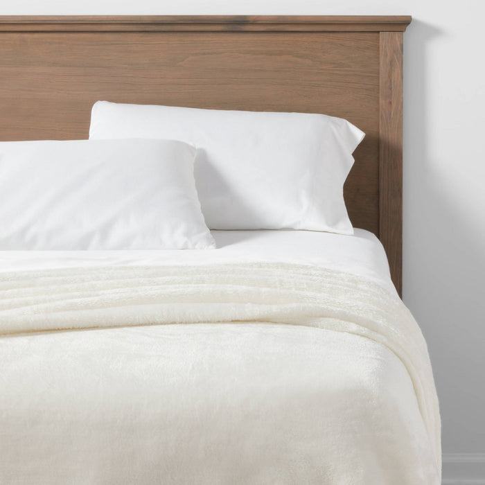 King Microplush Bed Blanket Sour Cream - Threshold