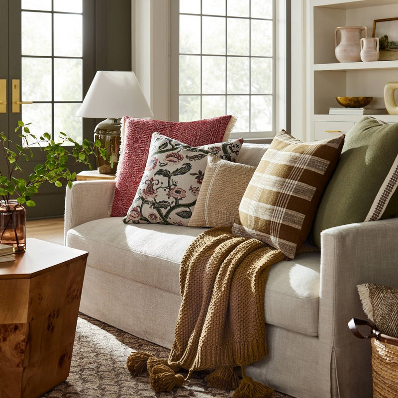 Knit Throw with Pom Tassels Throw Blanket Brown - Threshold designed with Studio McGee