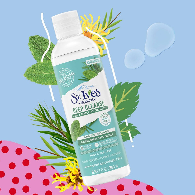 St. Ives Mint & Tea Tree Deep Cleanse 3-in-1 Daily Astringent Face Toner - 8.5 fl oz