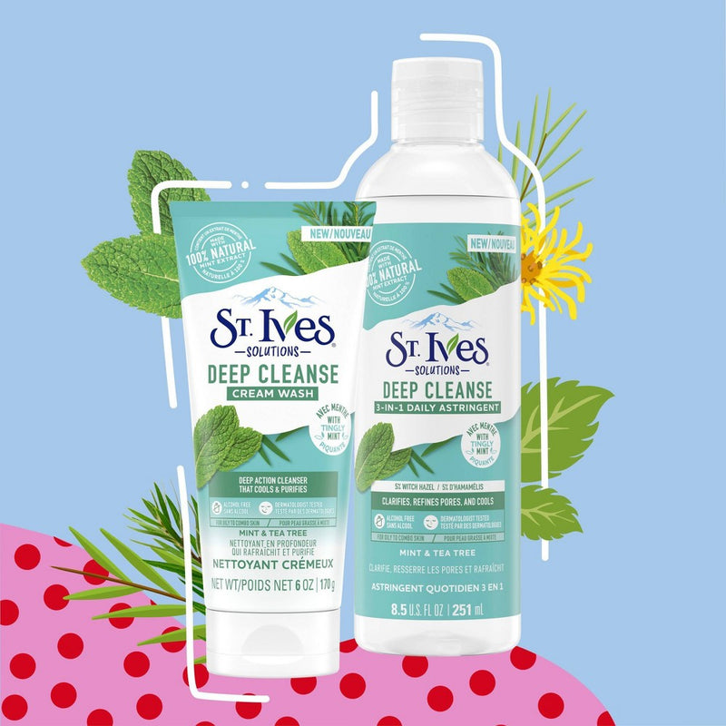 St. Ives Mint & Tea Tree Deep Cleanse 3-in-1 Daily Astringent Face Toner - 8.5 fl oz