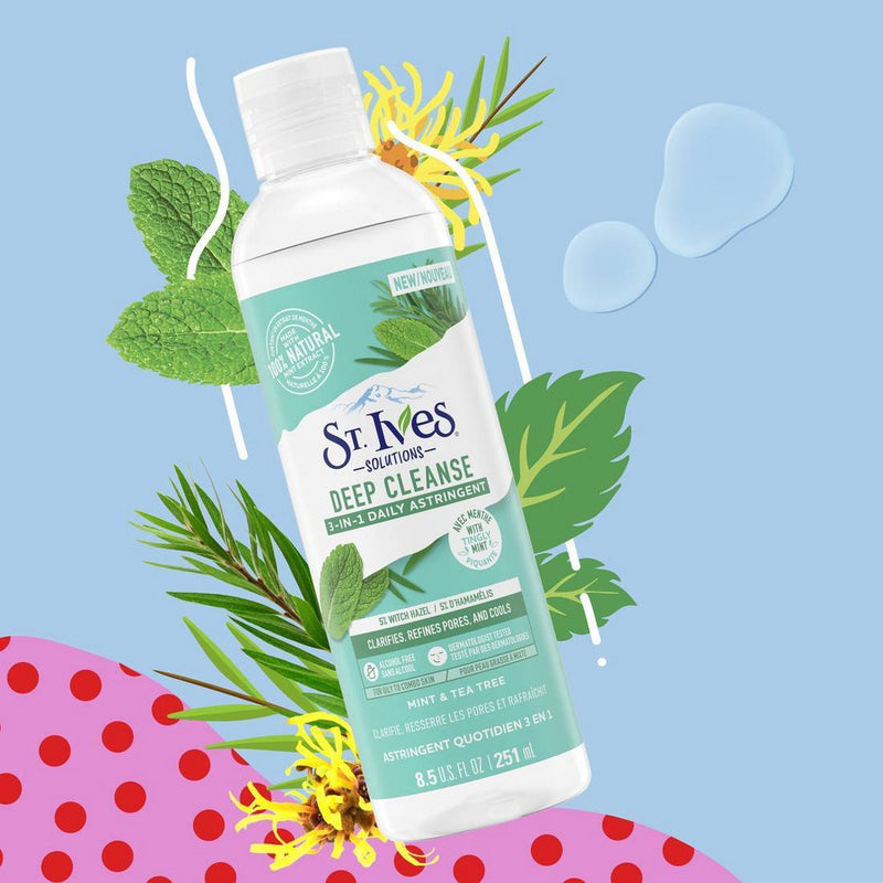 St. Ives Mint & Tea Tree Deep Cleanse 3-in-1 Daily Astringent Face Toner - 8.5 fl oz