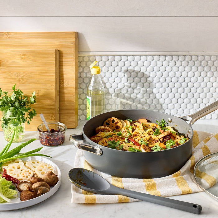 5qt Nonstick Hard Anodized Aluminum Saute Pan Dark Gray - Figmint