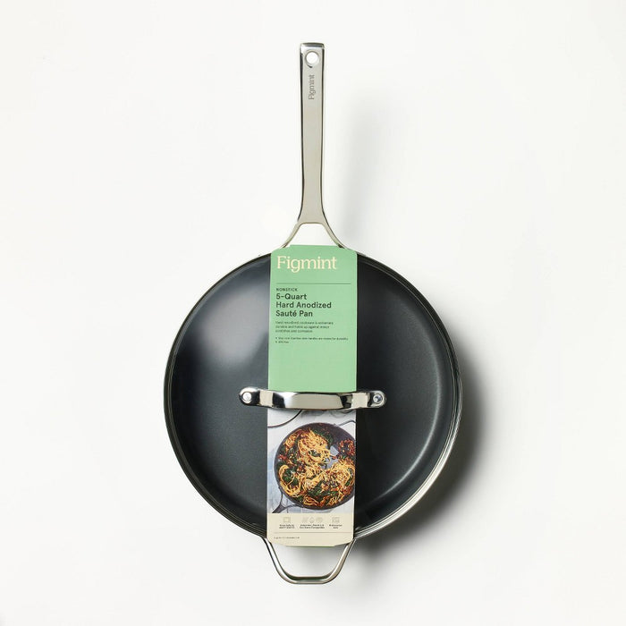 5qt Nonstick Hard Anodized Aluminum Saute Pan Dark Gray - Figmint