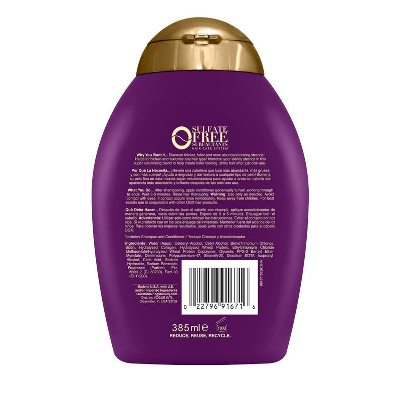 OGX Thick & Full + Biotin & Collagen Volumizing Conditioner for Thin Hair - 13 fl oz