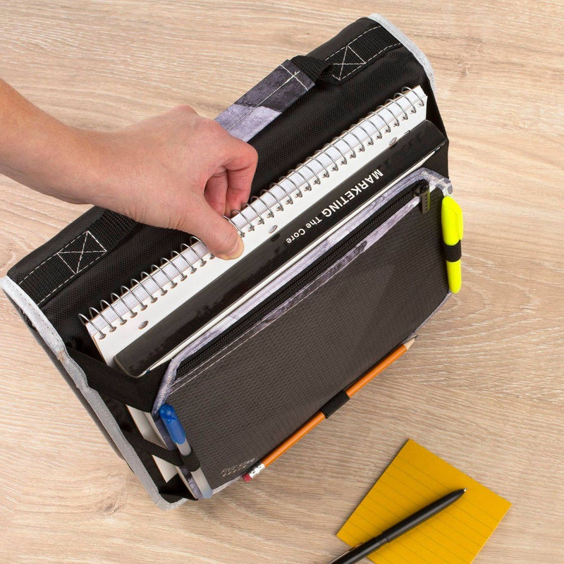 2" Sewn Zipper Binder with Expansion Panel Black/Gray - Five Star