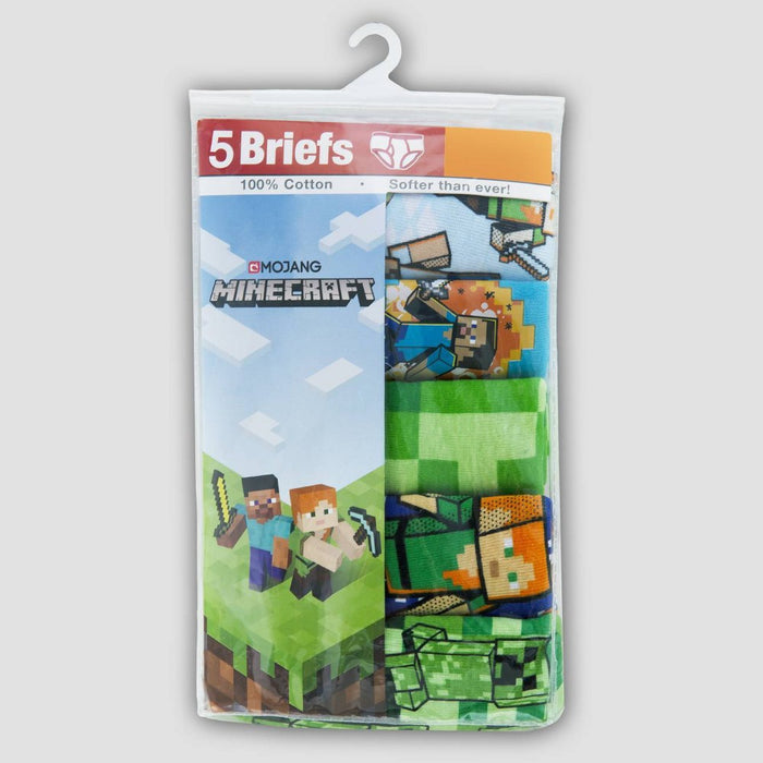 Boys' Mojang Minecraft 5pk Briefs Underwear - 8