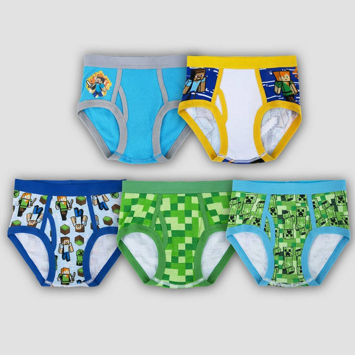 Boys' Mojang Minecraft 5pk Briefs Underwear - 8