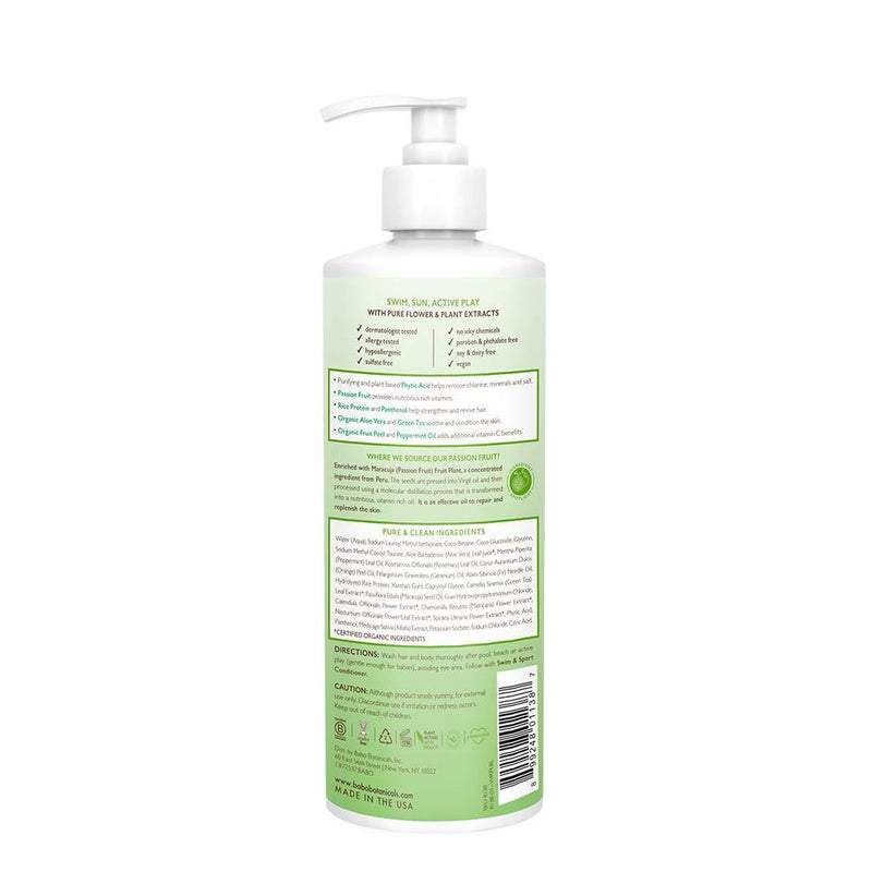 Babo Botanicals Swim & Sport Citrus Mint & Passion Fruit Shampoo & Wash - 16oz